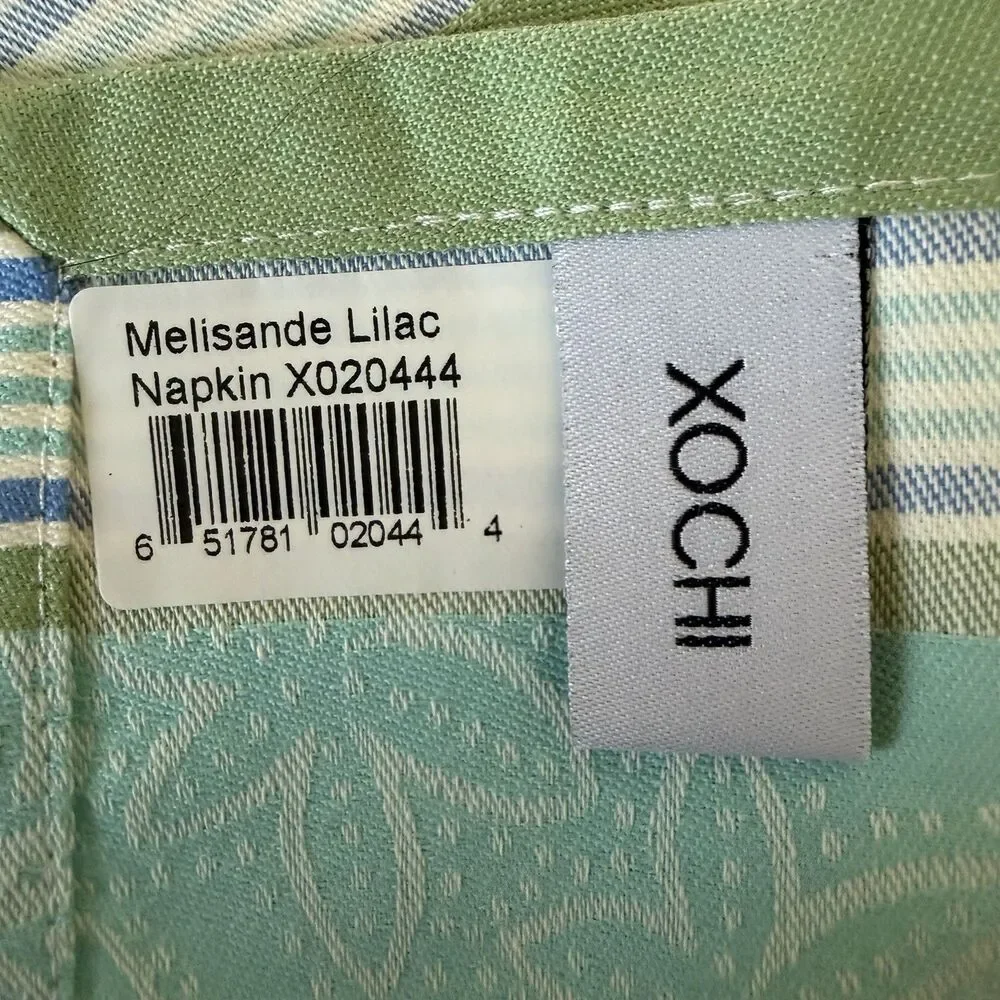 XOCHI Melisande Lilac Striped Cloth Dinner Napkins Set of 3 Cotton 22x22 NWT New